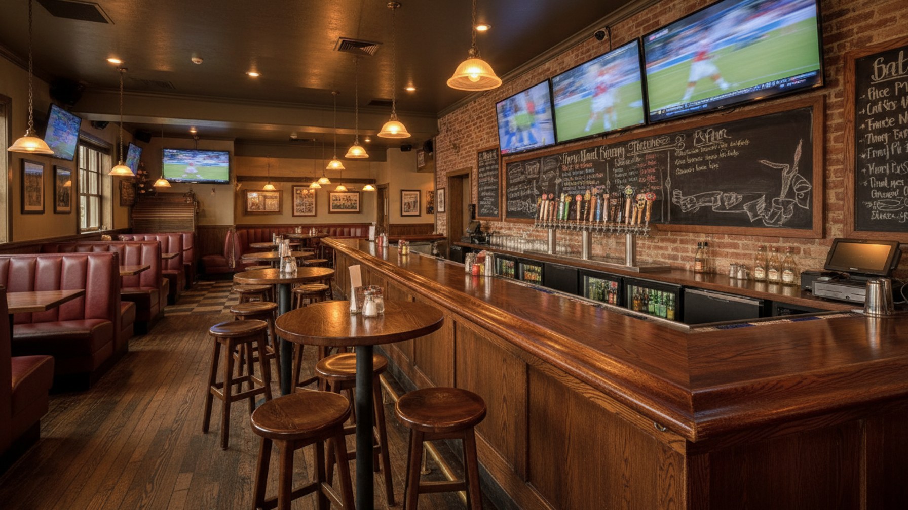 casual sports bar interior