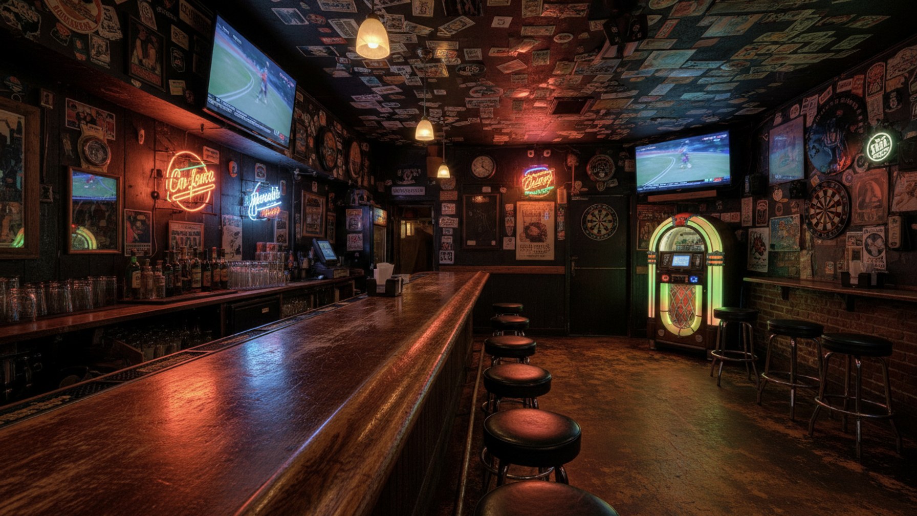 dive sports bar interior